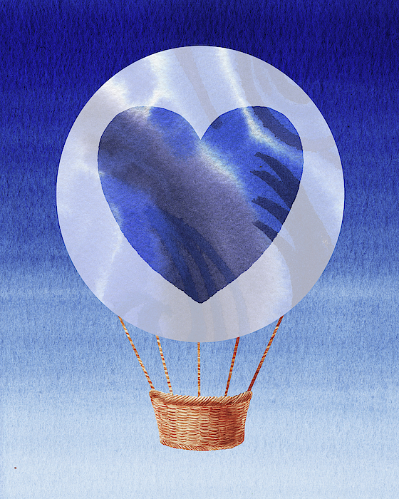 Irina Sztukowski - Happy Heart Hot Air Balloon Watercolor V