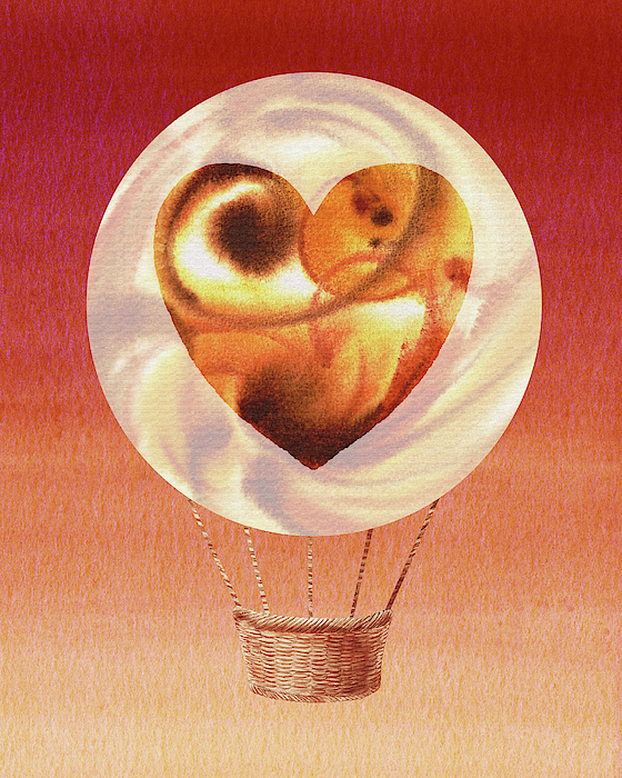 Irina Sztukowski - Happy Heart Hot Air Balloon Watercolor VI