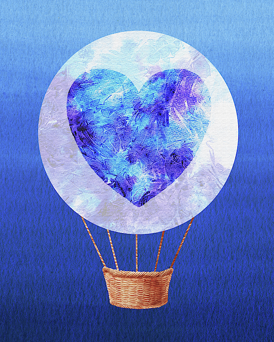 Irina Sztukowski - Happy Heart Hot Air Balloon Watercolor VII