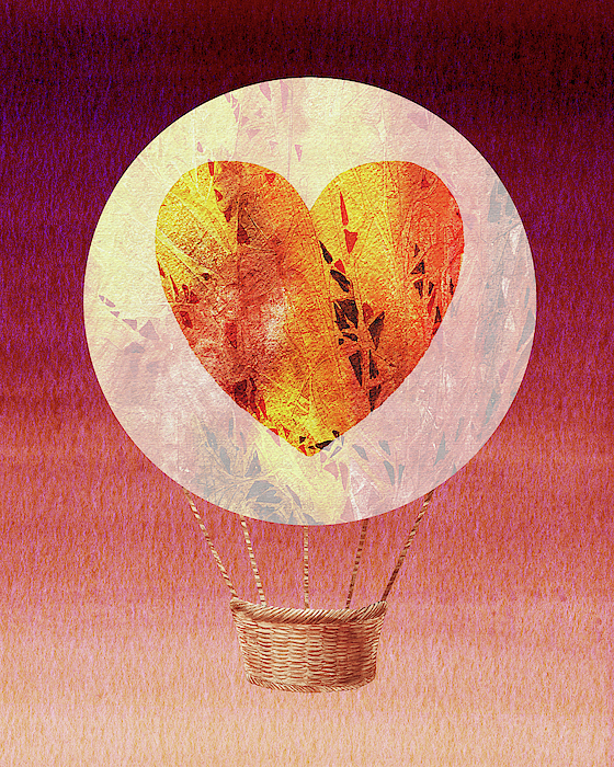 Irina Sztukowski - Happy Heart Hot Air Balloon Watercolor VIII
