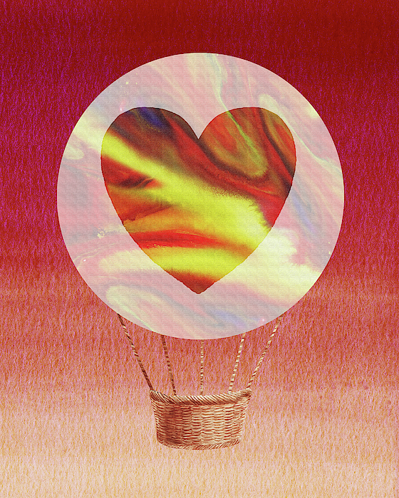 Irina Sztukowski - Happy Heart Hot Air Balloon Watercolor X