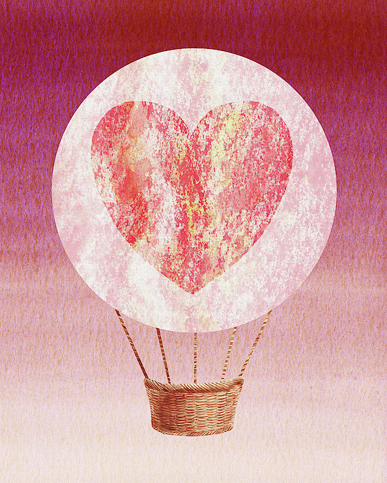 Irina Sztukowski - Happy Heart Hot Air Balloon Watercolor XII