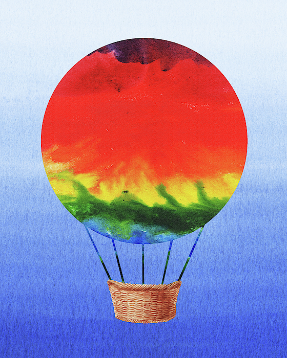 Irina Sztukowski - Happy Hot Air Balloon Watercolor I 