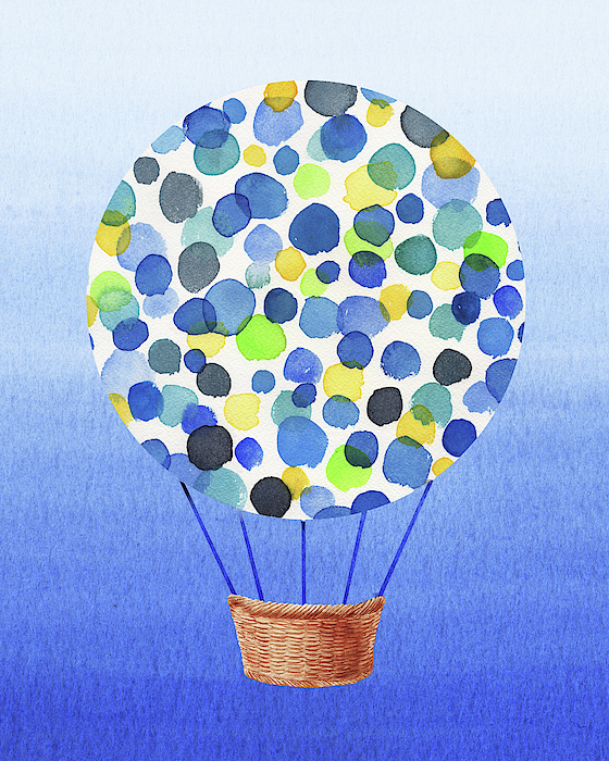 Irina Sztukowski - Happy Hot Air Balloon Watercolor II