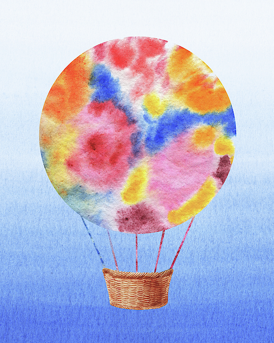 Irina Sztukowski - Happy Hot Air Balloon Watercolor III