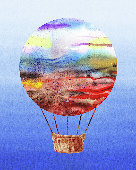 Irina Sztukowski - Happy Hot Air Balloon Watercolor VI