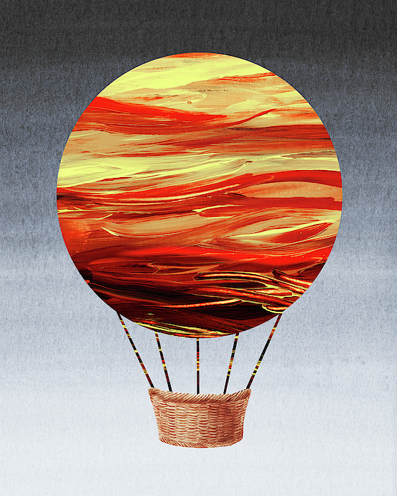Irina Sztukowski - Happy Hot Air Balloon Watercolor VII 