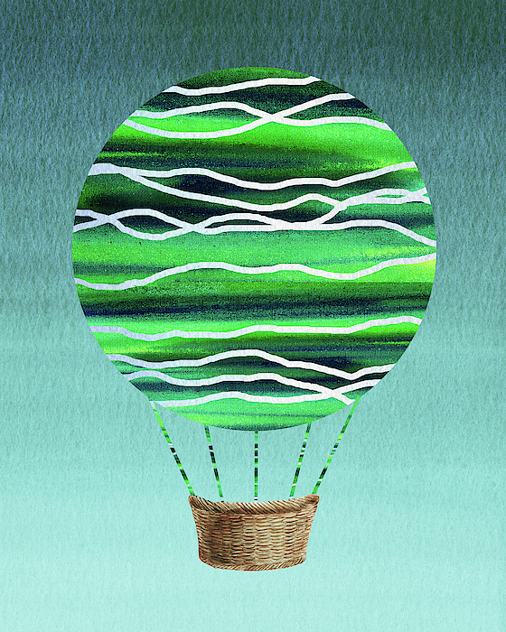 Irina Sztukowski - Happy Hot Air Balloon Watercolor X