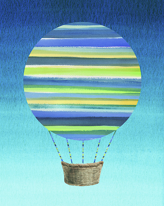 Irina Sztukowski - Happy Hot Air Balloon Watercolor XI