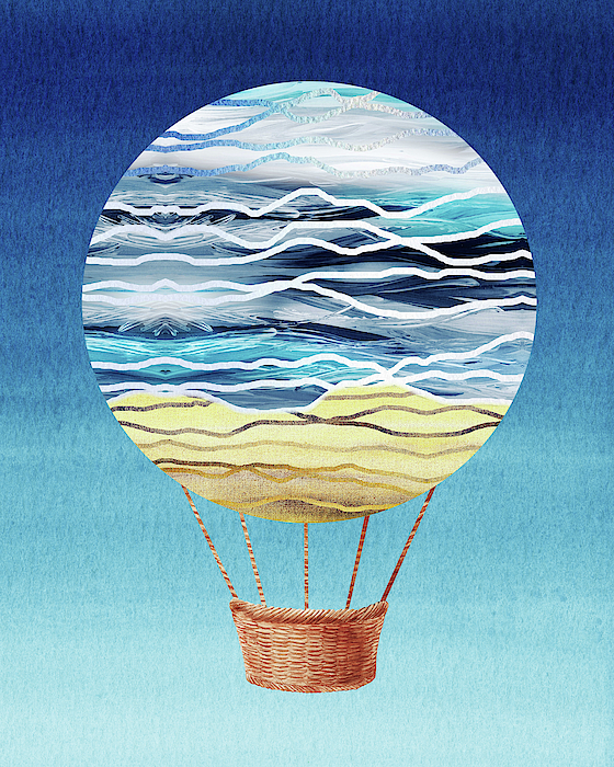 Irina Sztukowski - Happy Hot Air Balloon Watercolor XXI