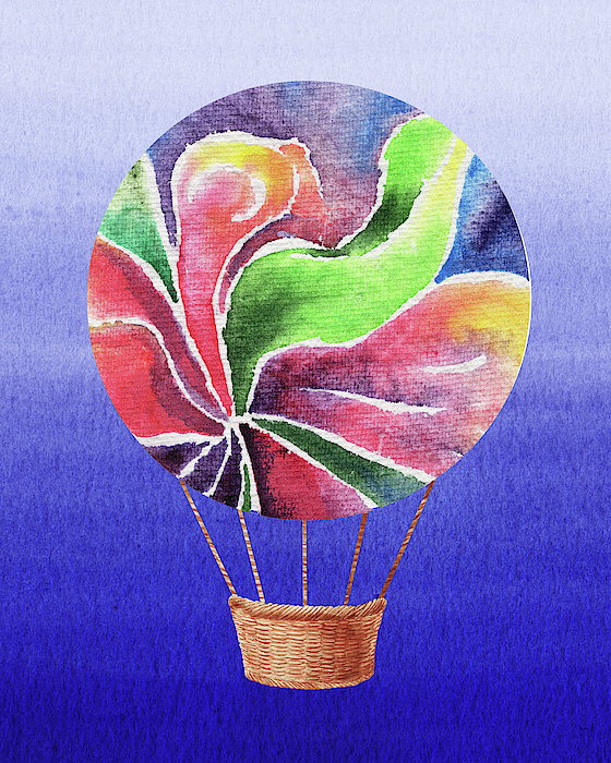 Irina Sztukowski - Happy Hot Air Balloon Watercolor XXV