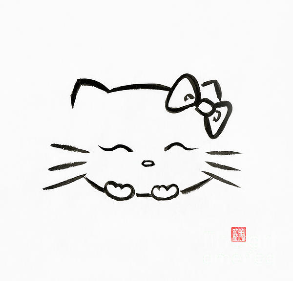 Super Cute Hello Kitty Illustration Painting · Creative Fabrica