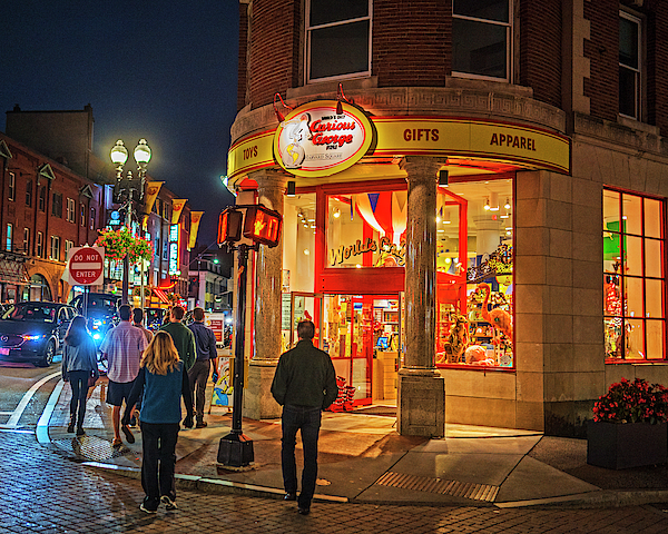 Night out at the Border Cafe in Harvard Square Cambridge Massachusetts  Square Art Print by Toby McGuire - Toby McGuire - Artist Website