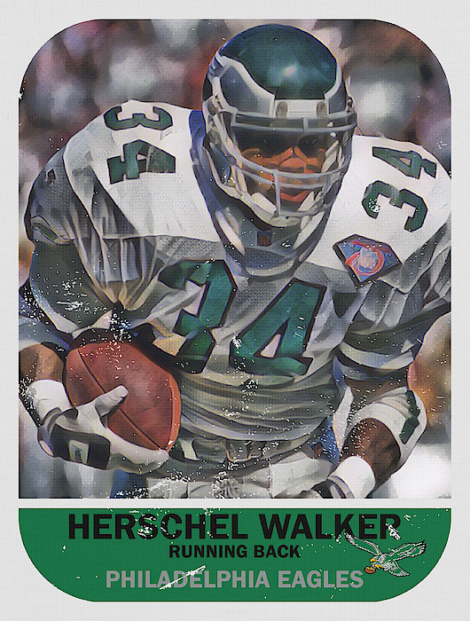 Herschel Walker Signed Philadelphia Eagles Full-Size Throwback