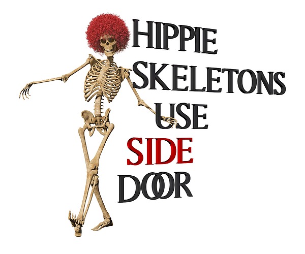 Hippie Skeletons Use Side Door P N G Digital Art