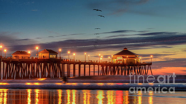 David Zanzinger - Huntington Beach Sunset Pier Reflections
