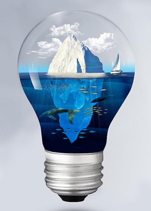 Iceberg in a Light bulb Portable Battery Charger by David Loblaw - Pixels