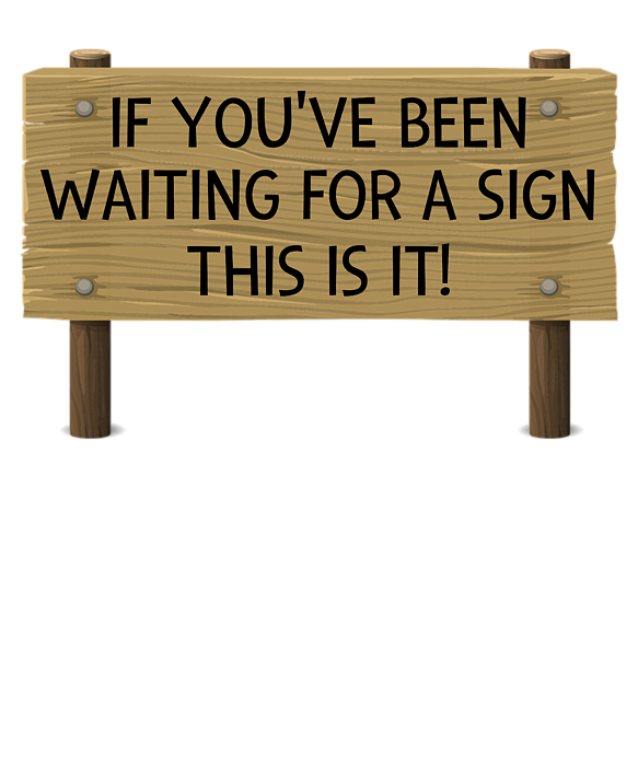 If Youve Been Waiting For A Sign This Is It Funny Sign Pun T-Shirt by  DogBoo - Pixels