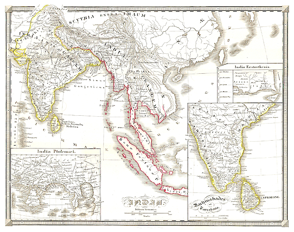 India And South East Asia - Old Cartographic Map - Antique Maps ...