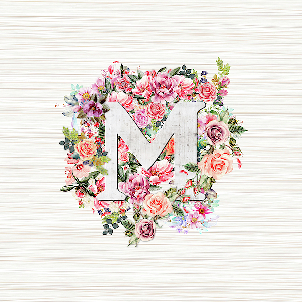 Floral Watercolor Monogram M Letter Graphic by creative_design · Creative  Fabrica