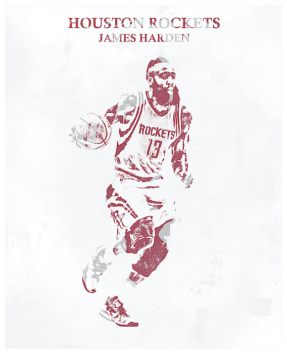 James Harden Houston Rockets Pixel Art 100 Heathers T-Shirt by Joe Hamilton  - Pixels