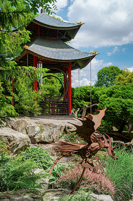 Japanese Garden Gazebo Weekender Tote Bag by Tom Mc Nemar - Fine ...