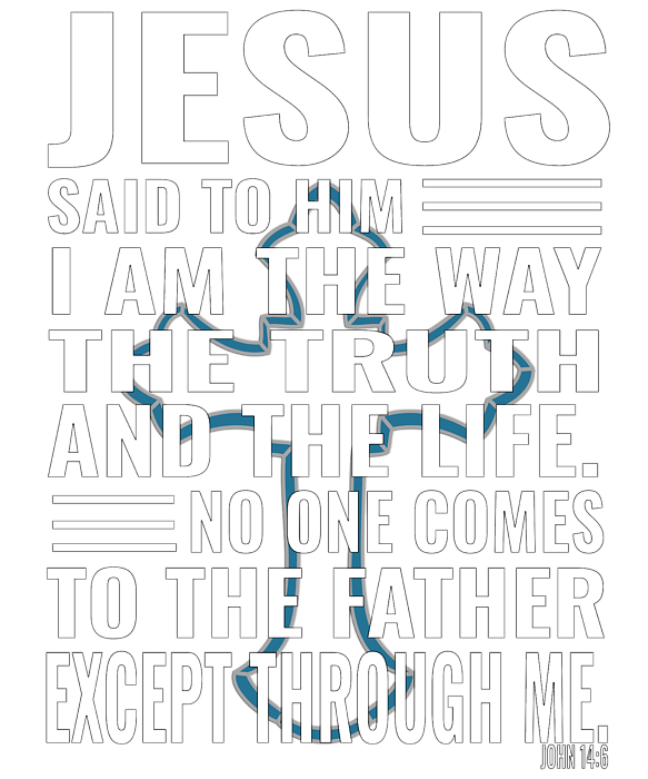 Jesus The Way Truth Life Christian Design Bigncross Men Women Bible Verse Whitepsd Carry All 3811