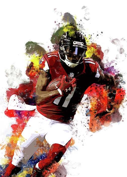 Julio Jones Poster Atlanta Falcons Hand Drawn Poster Canvas 