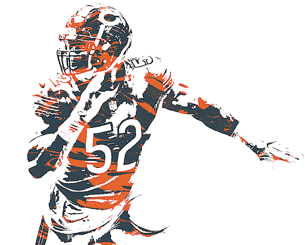 Khalil Mack CHICAGO BEARS PIXEL ART 1 Art Print by Joe Hamilton - Pixels