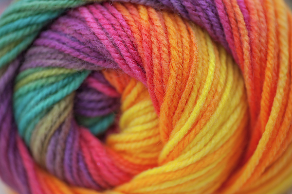 Knitting Hobbies Series. Rainbow Yarn Abstract 5 Photograph by