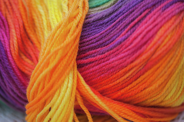 Knitting Hobbies Series. Rainbow Yarn Abstract 1 by Jenny Rainbow
