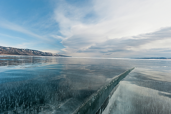 Landscape Of Lake Baikal, Siberia, Russia Fleece Blanket by Olga Kamenskaya  / Naturepl.com - Pixels