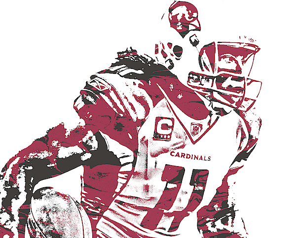 Larry Fitzgerald ARIZONA CARDINALS WATERCOLOR STROKES PIXEL ART 2