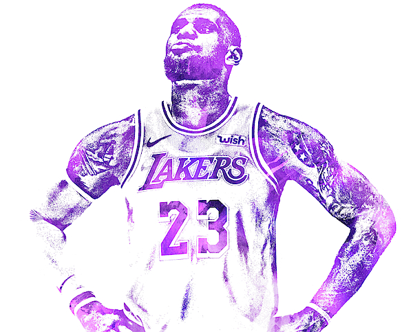 Lebron James Lakers jersey art illustration print