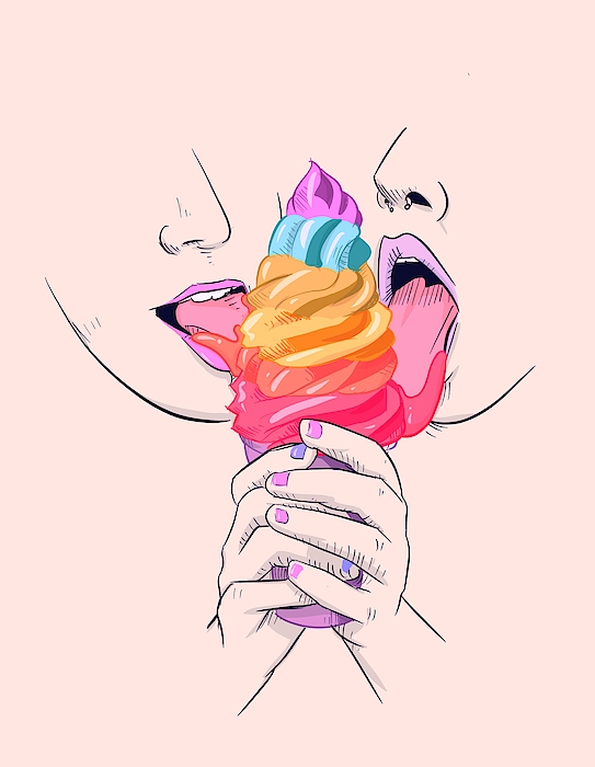 Lesbian Ice Cream Drawing
