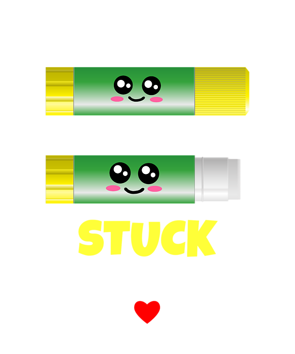 Lets Get Stuck Together Forever Cute Glue Stick Pun Duvet Cover by