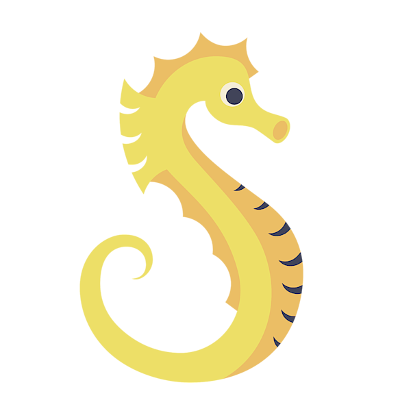 Letter S - Animal Alphabet - Seahorse Monogram Sticker by Jen Montgomery -  Pixels