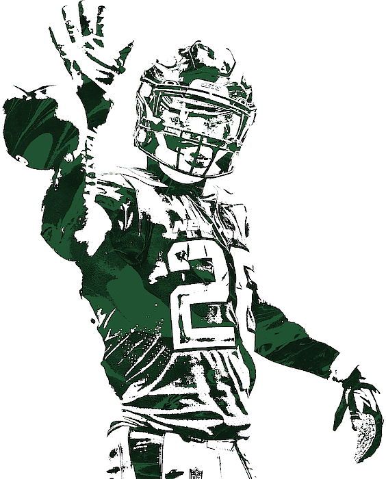 LeVeon Bell NEW YORK JETS PIXEL ART 1 T-Shirt by Joe Hamilton - Pixels