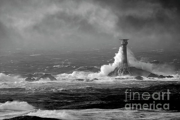 Terri Waters - Lighthouse Storm in Monochrome