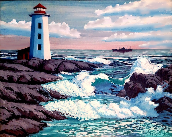 Gary F Richards - Lighthouse Waves