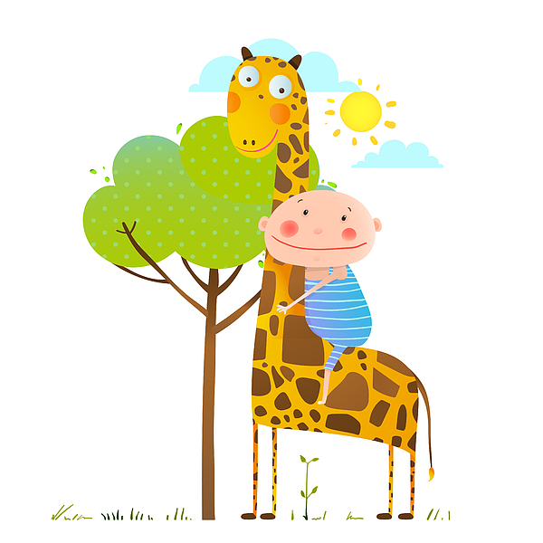 baby boy giraffe clipart