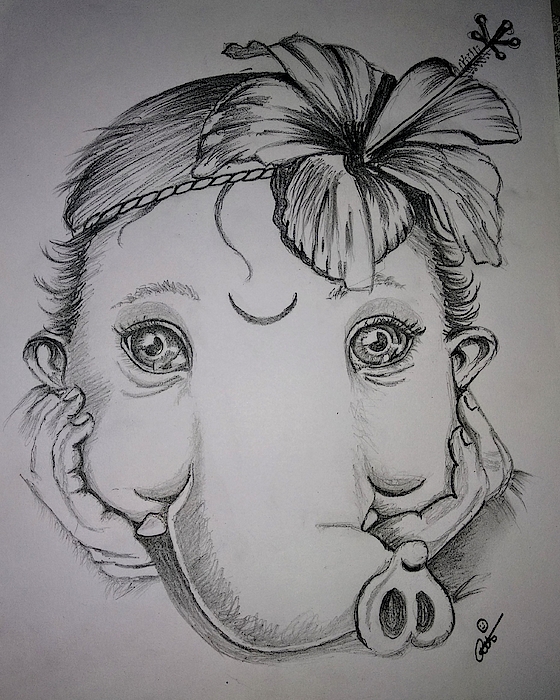 Banner Transparent Stock Close Up View Of  Lord Ganesha Pencil Sketch   460x490 PNG Download  PNGkit