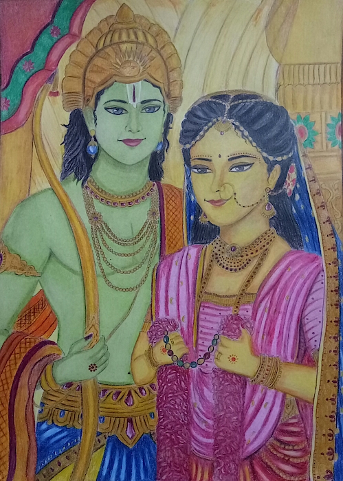Buy Rama Sita Art Print Online in India  Etsy  Mandala design art Doddle  art Indian art paintings