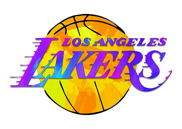 Los Angeles Lakers Paint Design Digital Art