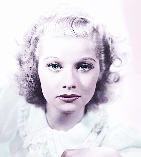 Lucille Ball 1940 Before the trademark red hair. Infrared art by