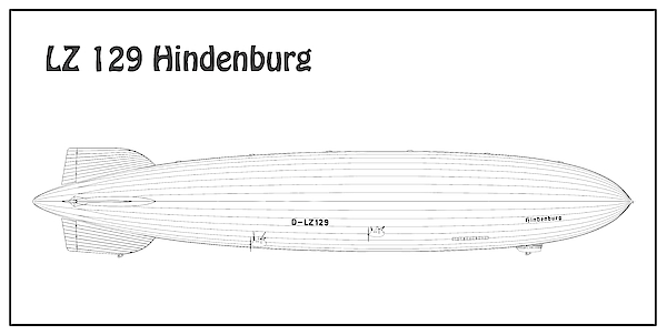 LZ 129 Hindenburg - Airship Blueprint. Drawing Plans for the LZ 129 ...