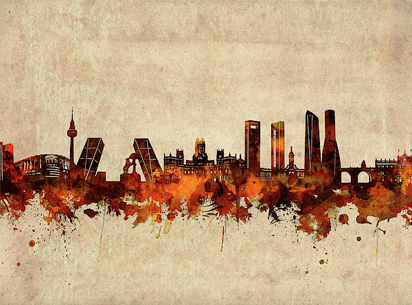 Houston Skyline Watercolor 6 Tote Bag by Bekim M - Fine Art America