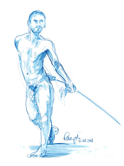 male standing pose drawing