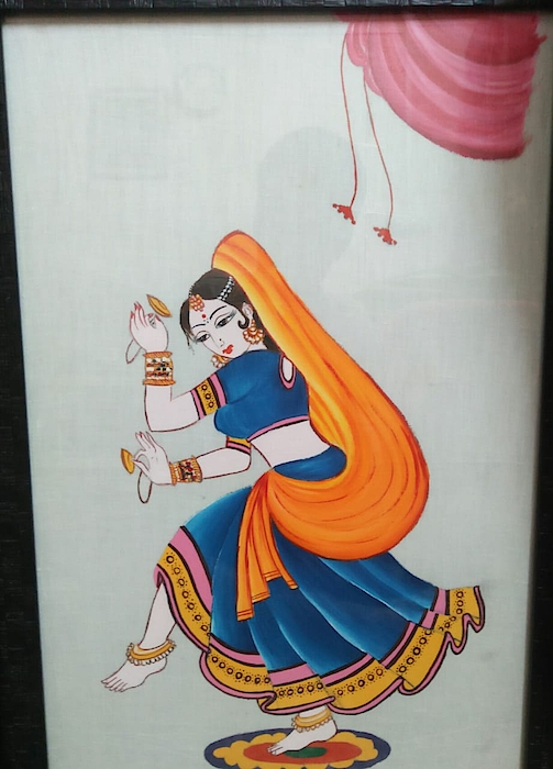 Meerabai & lord Krishna Painting by Uma Maharana