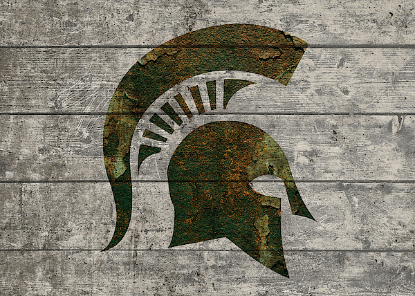 Michigan State Spartans Logo Vintage Barn Wood Paint Jigsaw Puzzle By Design Turnpike Pixels